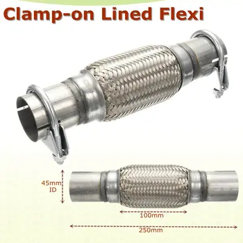 

New Exhaust Clamp-on Flexi Tube Joint Flexible Pipe Repair 1.75" x 10" 45 x 250mm Flex