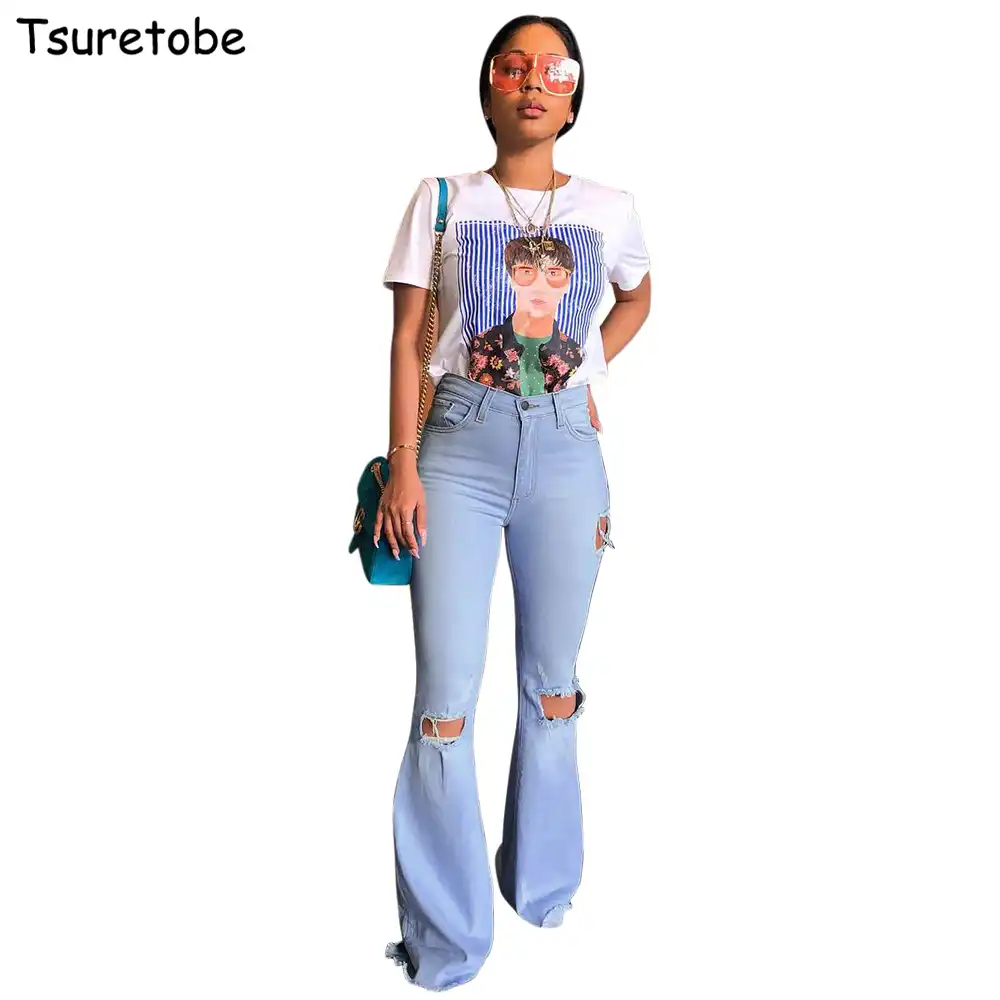 white denim bell bottoms