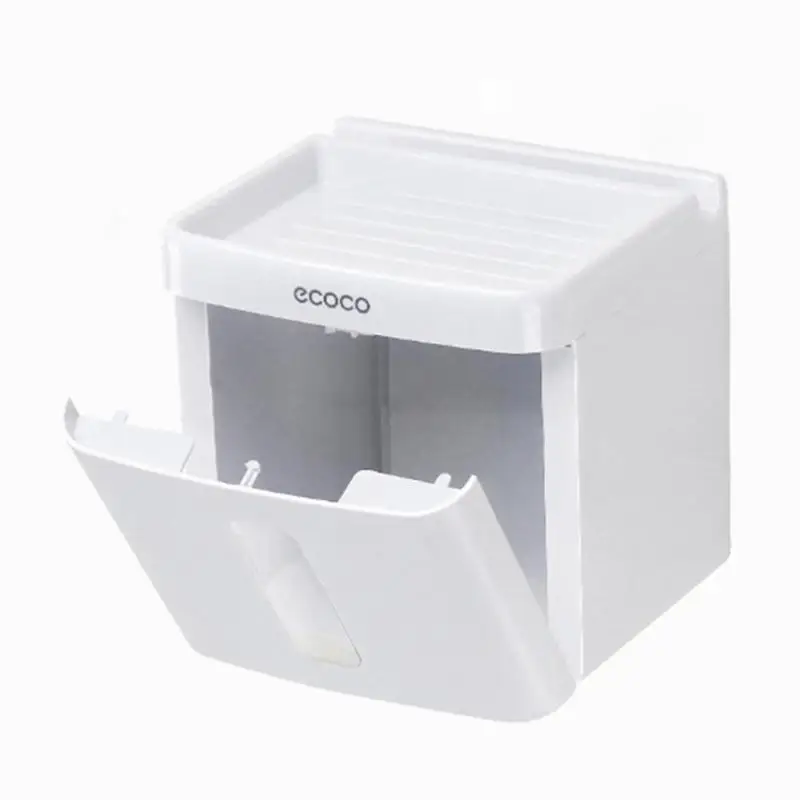 Waterproof Bathroom Tissue Box Plastic Bath Toilet Paper Holder Wall Mounted Paper Storage Box Double Layer - Цвет: 01 158x143x134mm