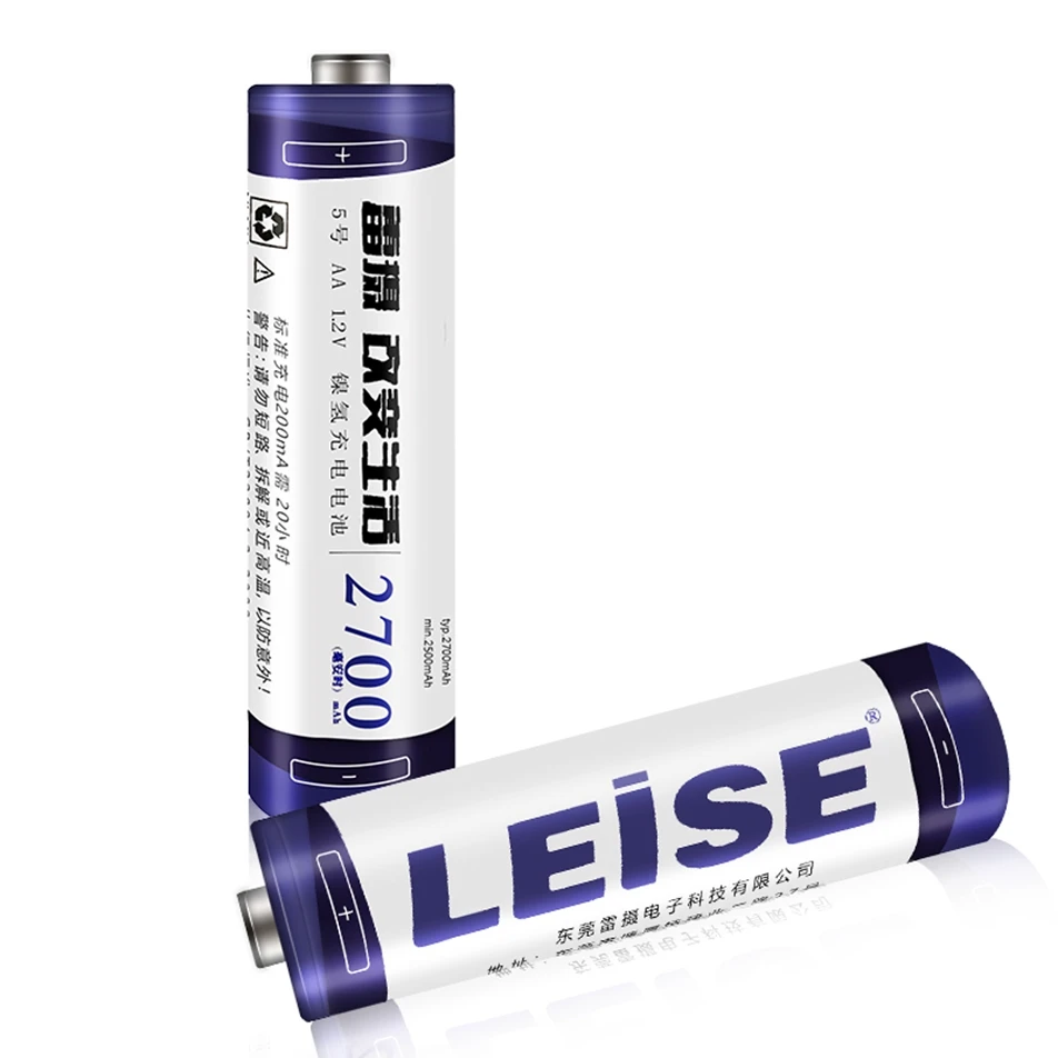 Leise 4 шт. в партии AA 2700mAh аккумуляторная батарея 1 2 V nimh батареи с чехлом для пульта