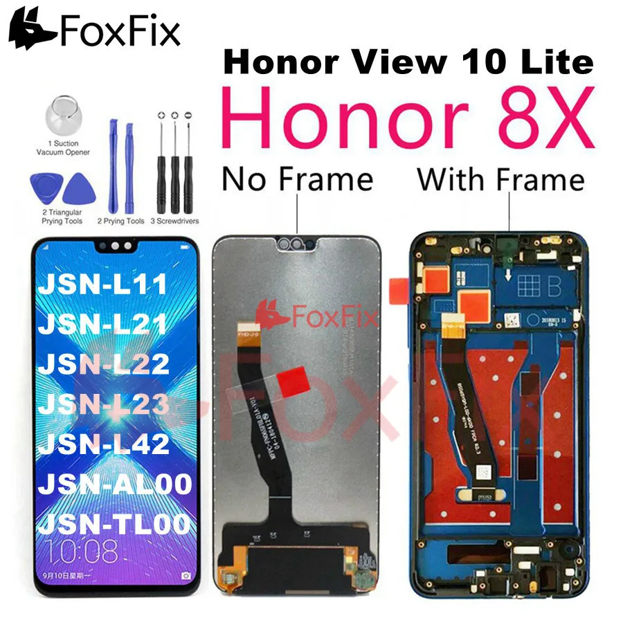 

For 6.5" Huawei Honor 8X LCD Display Touch Screen JSN L21 L22 L23 L42 LX1 Honor 8X View 10 Lite LCD Screen with Frame Replace