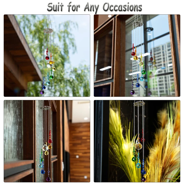 H&D Csakra Kristálygolyó Prizmák Suncatcher Fa Life Window Lógó Dísz Szivárványkészítő Medál Otthon, Kerti Dekoráció - Image 3