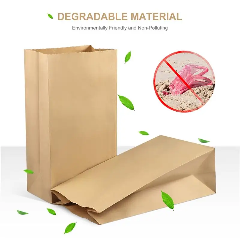 100PCS Kraft Paper Bags With 100PCS Stickers Party Candy Bags For Wedding Birthday Party
