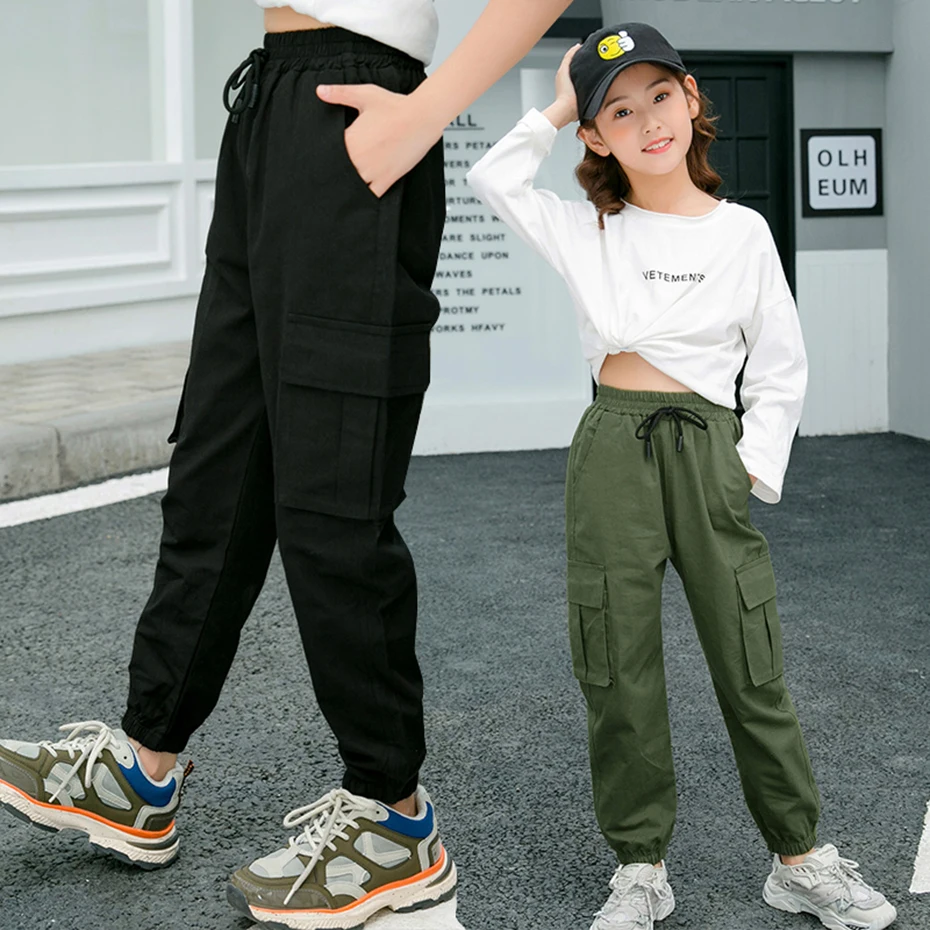 Pants For Girls Solid Color Trousers Girl Spring Autumn Child Pants Casual  Style Girl Clothes 6 8 10 12 14