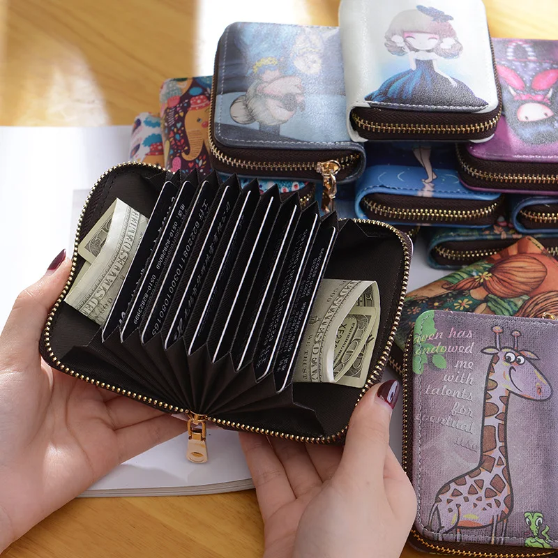 Cartoon pattern children's wallet card bag coin purse Card Holder Passport Cover Credit Card Holder Wallet Card Tarjetero Rfid