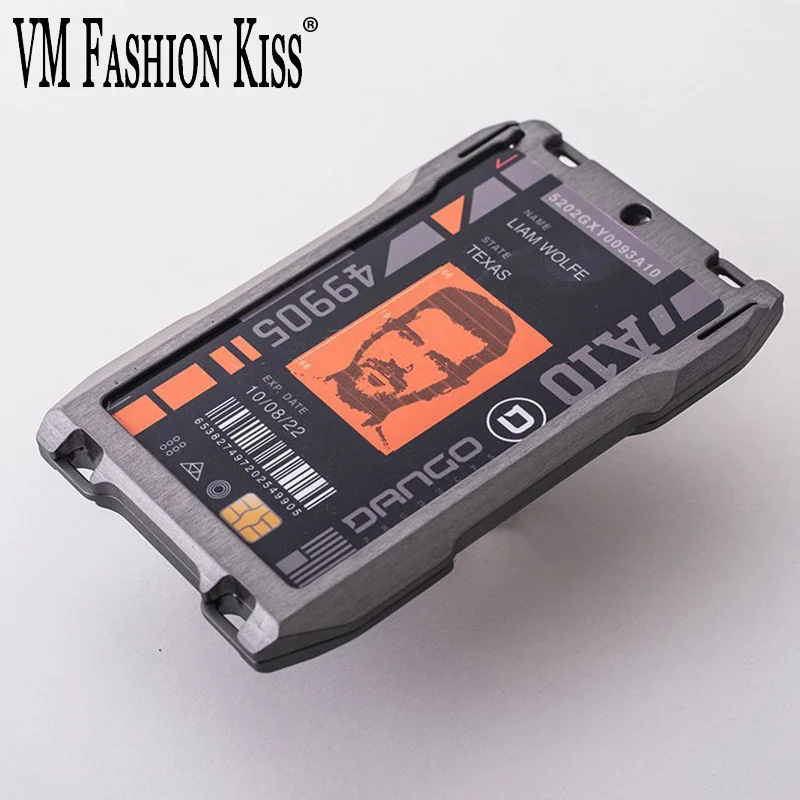VM 패션 키스 메탈 RFID 카드 홀더 지갑 남성용, 비즈니스 배지 신용 카드 홀더 에비에이터 미니멀리스트 지갑 ID 카드 Tarjetero 