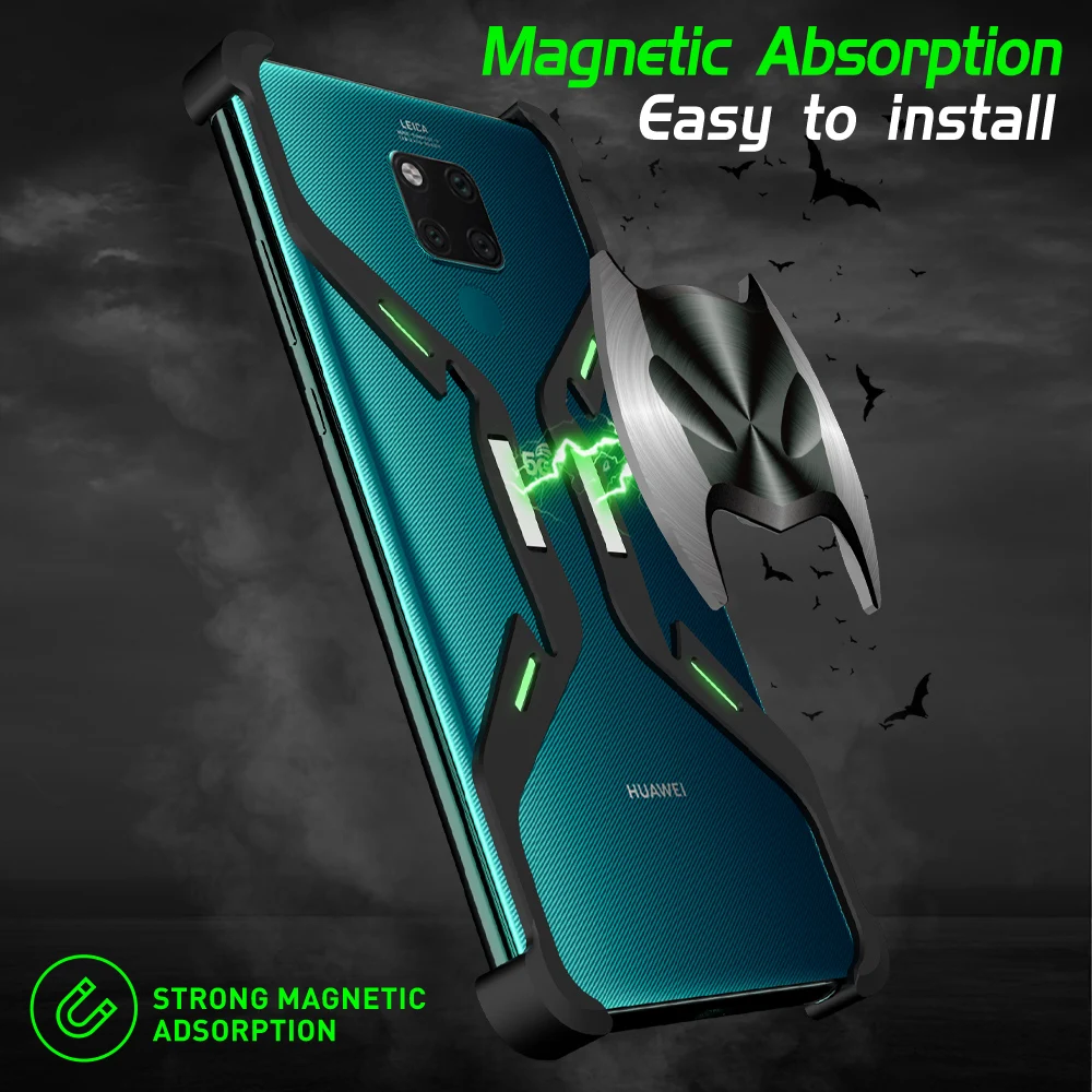 Для Mate20X R-Just алюминиевый тонкий магнитный металлический защитный чехол-Бампер для huawei Mate20X противоударный теплоотвод Бэтмен