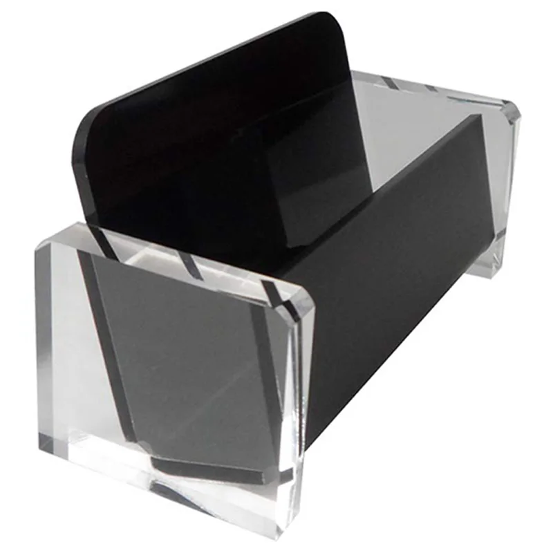 Acrylic Desktop Business Card Holder Display for Desk Elegant Stand Office Black | Канцтовары для офиса и дома