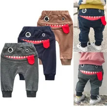 Хлопковые Штаны для мальчиков плотные штаны осенние и зимние модные Новые Детские's Костюмы Для детей, малышей Повседневное брюки