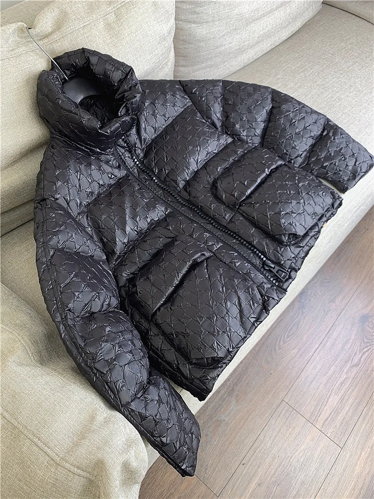 Leather Jackets New thickening white duck down bread served brief paragraph 95 female H19DY199 down jacket long duvet coat