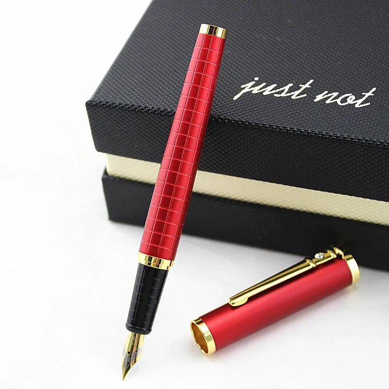 Роскошная решетчатая перьевая ручка, высококачественные металлические чернильные ручки для офисных принадлежностей, школьные принадлежности, подарочная ручка, металлические чернильные ручки - Цвет: I