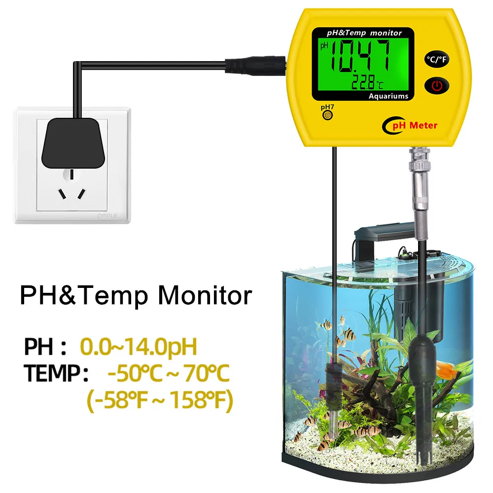 PH-991 PH Meter Tester Water Quality Online PH&Temp Monitor Acidimeter Analyzer Meter for Aquarium Swimming Pool