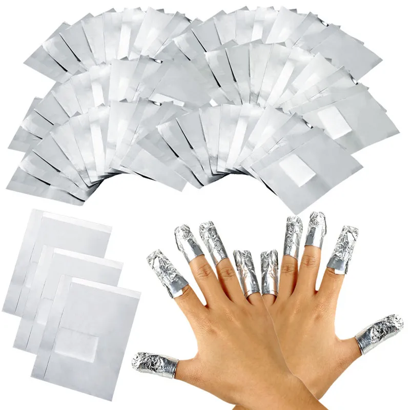 100 шт алюминиевой фольги для удаления обертывания с ацетоном ногтей замочить от акриловый Гель-лак для ногтей удаления
