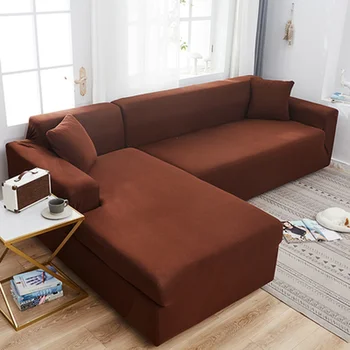 

Solid Color Sofa Cover Elastic Stretch Sofa Cover Living Room Decoration General Furniture Cover for L-shaped Sofa 1/2/3/4 Seat