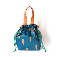 Новинка, стильная женская сумка, милая сумка-мешок на шнурке, сумка для ланча с рисунком, сумка для переноски, Женская тканевая сумка