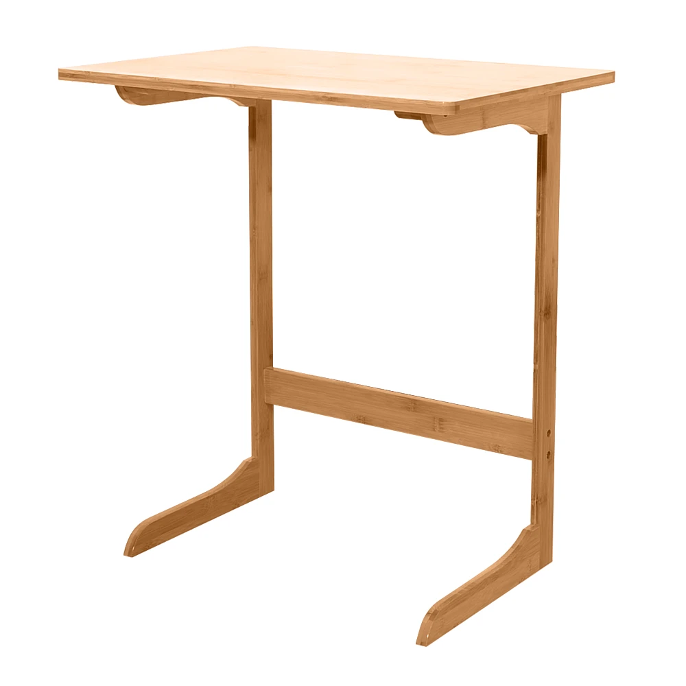 60x40x65cm L Shaped Bamboo Sofa Side Table Sandal Wood Color Side Laptop Computer Homework Desk Lazy Table For Reading Console Tables Aliexpress