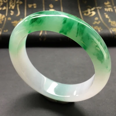 

Zheru Jewelry Natural Burmese Jadeite Two-tone 54-62mm Bangle Elegant Princess Jewelry Best Gift