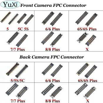 

YuXi For iPhone 5 5G 5S 5C 6 6s 6SP 7 8 plus X Back front camera Flex cable FPC Plug Connector for Motherboard