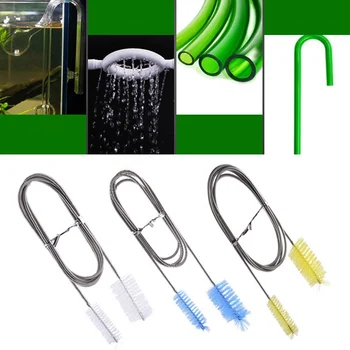 

Stainless Steel Flexible Single Double Tube Filter Pump Cleaning Brush For Aquarium Pipe Cleaner 155cm