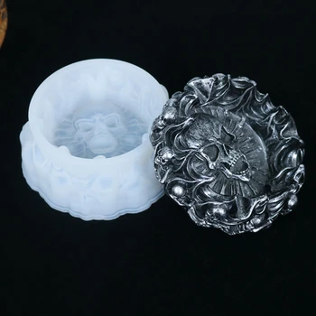 

Skull DIY Mold Ashtray Coaster Flexible Silicone Mold Epoxy Resin Jewelry Craft Clay Resin Box Molds Jewelry Making Accesories
