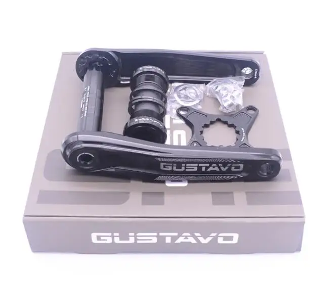black 1 set GUSTAVO MTB GXP до 104BCD велосипедный Кривошип горный велосипедный Кривошип 170/175 мм - Цвет: black 1 set