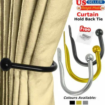 

Large Stylish Curtain Hold Back Metal Tie Tassel Arm Hook Loop Holder U Shaped Round Window Wall Decoration Hanger Home Supplier