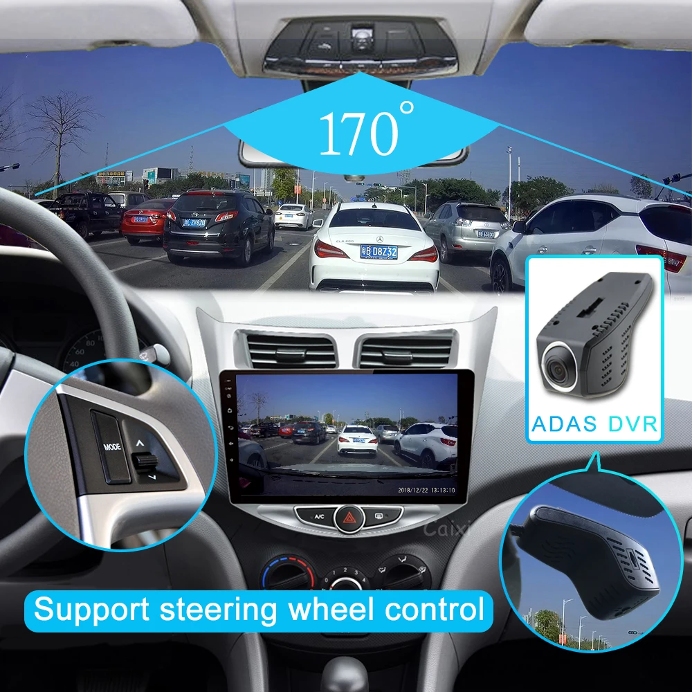 Автомобильный мультимедийный плеер CAIXI RAM 2G 2Din Raido Android 9 0 для Hyundai Solaris 1 2010 2016