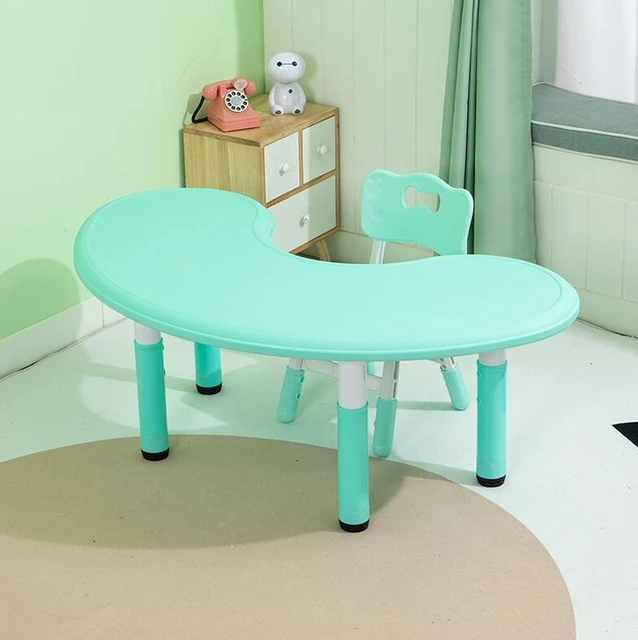 Spedizione gratuita Moon table kindergarten tavolo in plastica scrivania e  sedia per bambini set baby early