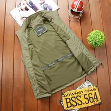 Nianjeep, стиль, повседневный Свободный жилет, стоячий воротник, жилет, мужской, большой размер, дорожный жилет