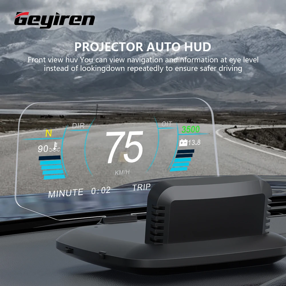 Автомобильный дисплей GEYIREN C1 зеркальная навигационная версия спидометр