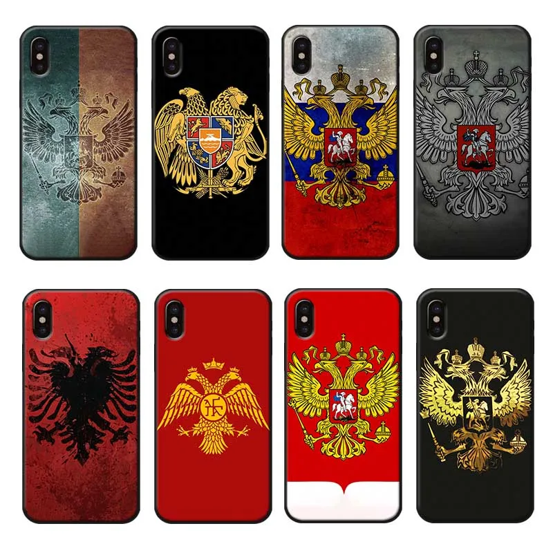 

For iPhone X XS MAX XR 7 8 6 6S plus 5S SE Clear Soft Silicone Phone Case Albania flag Emblem