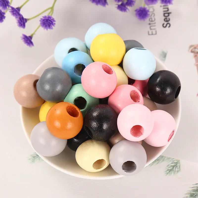 DIY New Products 20mm Colorful Big Hole Round Wooden Beads Custom Fashion Crafts Kid's Jewelry Baby Toys Accessories Wholesale DIY New Products 20mm Colorful Big Hole Round Wooden Beads Custom Fashion Crafts Kid's Jewelry Baby Toys Accessories Wholesale