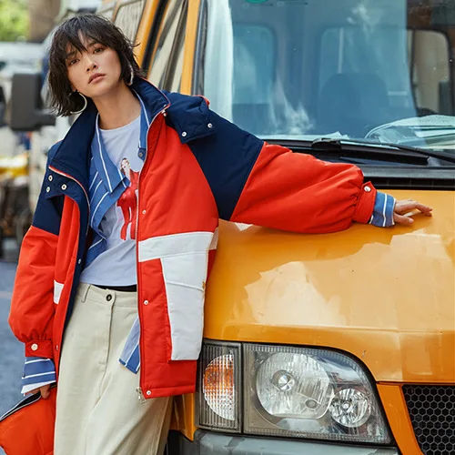 

M108 Hot Selling Europe And America Brand Winter Designer New Style Boutique WOMEN'S Dress Fashion Boutique Joint Volcano Cotton