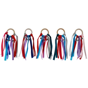 

New Rainbow Streamers Ribbon Splice Colorful Dance Ribbon Art Gymnastics Ribbon Ballet Streamer Baby Toy Sports 5pcs/pack