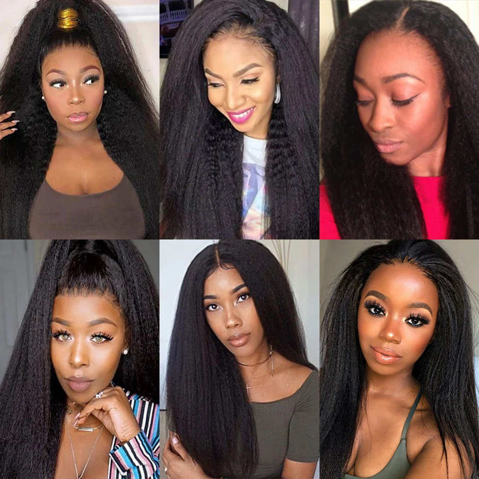 Kinky Straight Bundles Remy Hair Extensions 30 inch Human Hair Brazilian Hair Yaki Bundles 3/4 Bundles Deal Weave Extensioy Hair