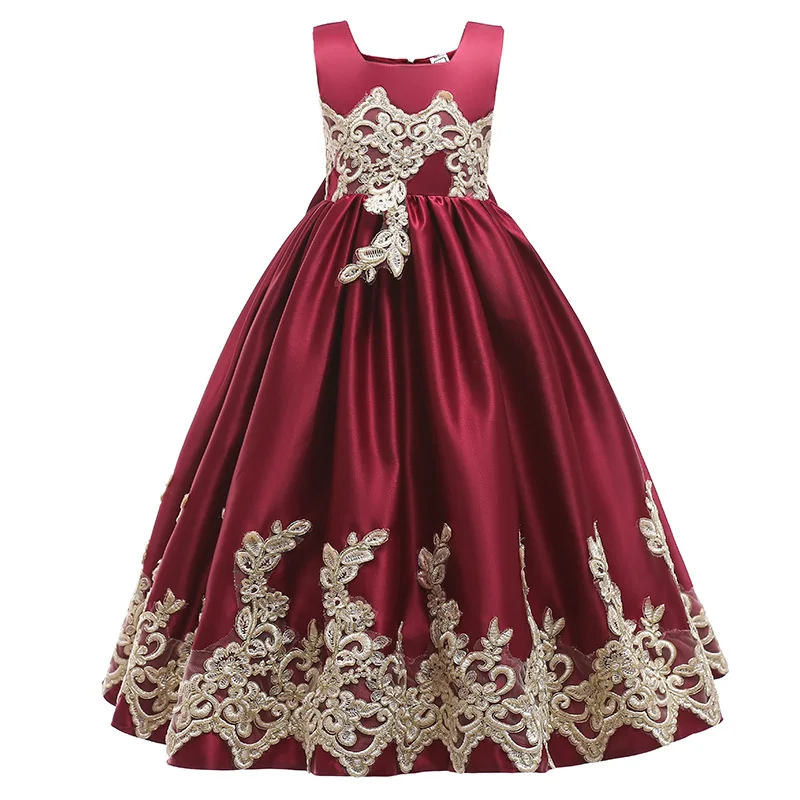 Платье принцессы для девочек; свадебное платье с цветами; одежда для подростков; Детские платья; Рождественский костюм vestidos; вечерние платья для малышей