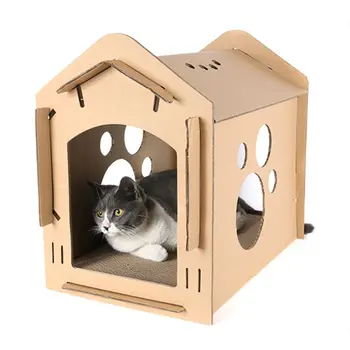 

Corrugated Paper Carton Box Cat Tickler Scratch Board Scratcher Cardboard Bed House Kitten Nest Pet Toys