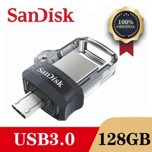 SanDisk DD3 USB 3,0 OTG флэш-диск 128 Гб 64 ГБ 32 ГБ 16 ГБ флеш-накопитель Флешка карта памяти флэш-накопитель для ПК/Android Micro