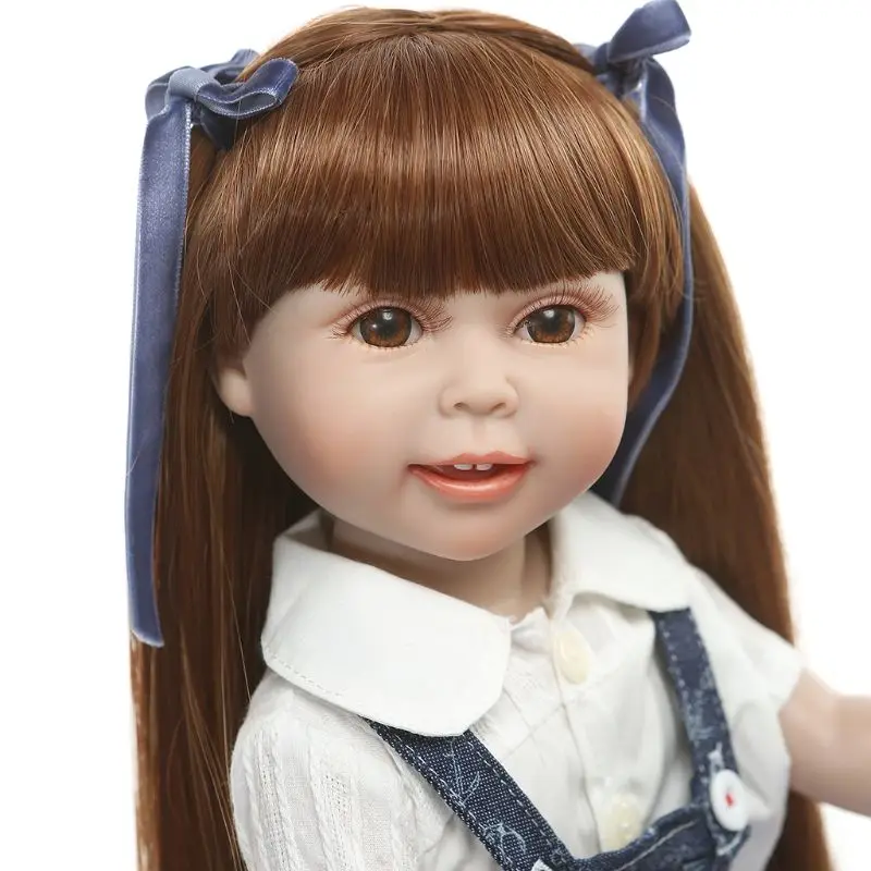 

45cm Reborn Doll Realistic Full Silicone Vinyl Newborn Baby Toy Girl Princess Clothes Pacifier Lifelike Handmade Gifts 72XC