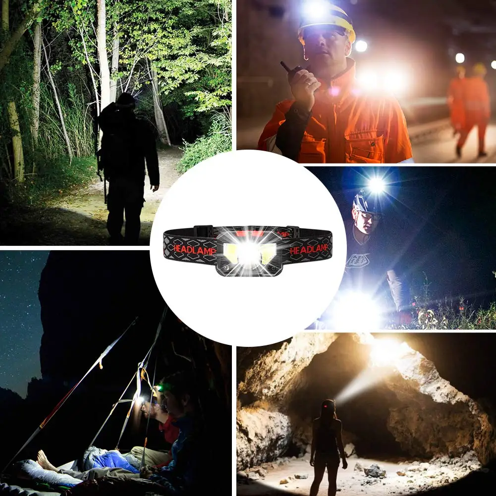 Powerful LED Headlight Sensor Head Light USB Rechargeable Headlamp Head Torch Waterproof for Camping Hiking Fishing