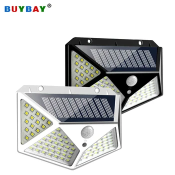 

100 LED Solar Light Solar Lamp with Motion Sensor Wall Lights for Garden Decor Sunlight Powered Outdoor Lighting IP65 Waterproof