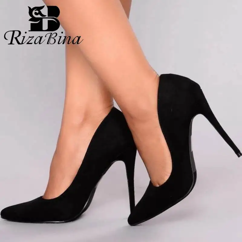 

RizaBina Women Pumps Pointed Toe Super High Heel Party Club Shoes Woman Sexy Party Lady Pumps Footwear Size 36-41