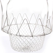 Горячая Современная Корзина Для Еды Корзины для жарки телескопическая складная корзина для жарки картофеля фри из нержавеющей стали практичная корзина