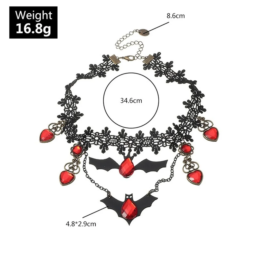 Waliicorners Goth Aesthetic Lace Accessories Fashion Jewelry Neck Chains Halloween Black Bat Choker Necklace 7 H48231421c94941e79ffb00c5e99480d2k
