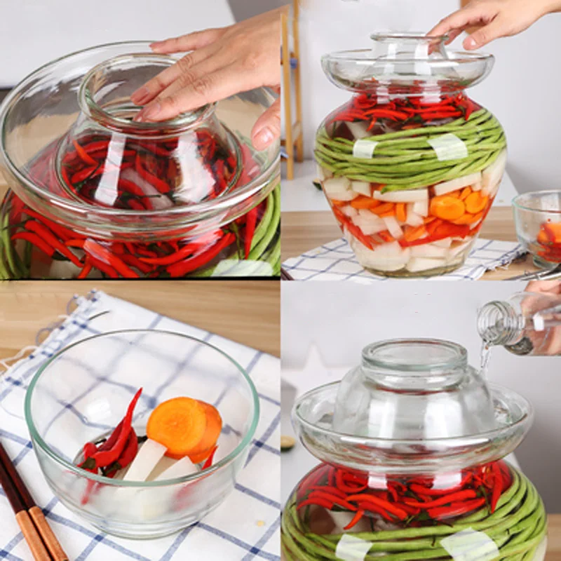 Transparent  Glass Container Kimchi Storage Jar Kitchen Thickened Pickled Cans Household Pickled Jar  Sealed Can 6