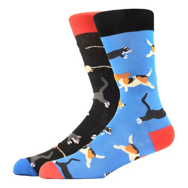High Quality Combed Cotton Socks Food Pattern Long Tube Funny Happy Men Socks Colorful Novelty Skateboard Crew Casual Crazy Sock HK34002-1