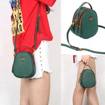 

The first layer of leather 2019 new genuine leather handbags Korean fashion mini square bag slung portable small bag