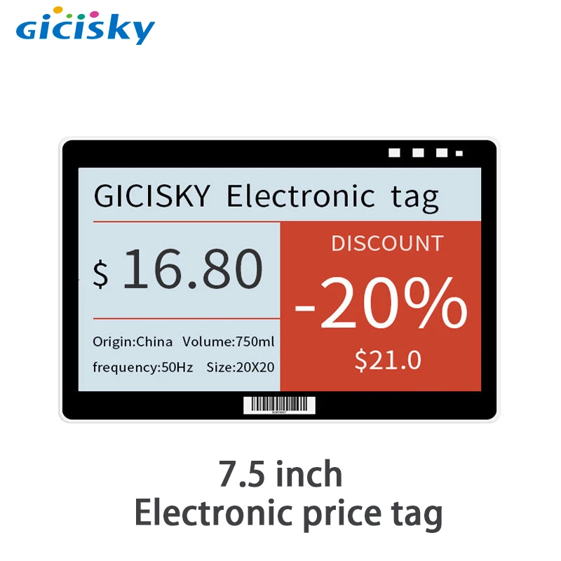 US $114.38 75inch Gicisky ePaper Eink Screen Price Tag Bluetooth Price Indicator Advanced Shelf Intelligent Signage Electronic Paper