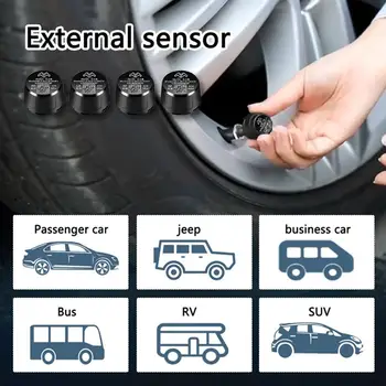 

Vehemo TPMS 4PCS Sensor Tire Pressure Monitoring System Tire Pressure Alarm Mobile APP Tire Pressure Monitoring Car Auto New