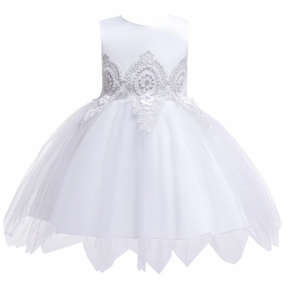 Детские платья для девочек; платье принцессы; праздничное платье для маленьких девочек на день рождения; костюм для девочек; От 1 до 6 лет; vestido infanti - Цвет: White